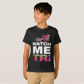Cool Inspirerend Triathlon Kleurrijke Verf Kinder T-shirt (Voorkant volledig)