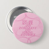 Cool, Intelligent, Sterk, Fel, Baas, Roze Ronde Button 7,6 Cm (Voorkant /achterkant)