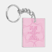 Cool, Intelligent, Sterk, Fel, Baas, Roze Sleutelhanger (Voorkant Links)