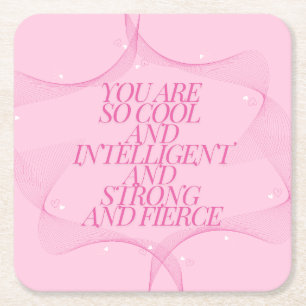 Cool, Intelligent, Sterk, Fierce, Meisjes Baas, Ro Kartonnen Onderzetters