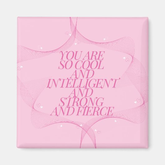 Cool, Intelligent, Sterk, Fierce, Meisjes Baas, Ro Magneet (Voorkant)