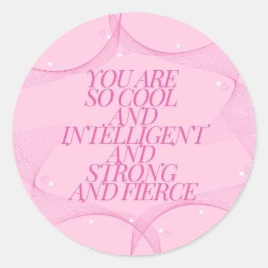 Cool, Intelligent, Sterk, Fierce, Meisjes Baas, Ro Ronde Sticker (Voorkant)