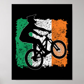 Cool Ireland Flag Vintage Irish Flag Mtb Mountain  Poster