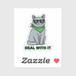 Cool Irish Cat With Sunglasses Swag St Patrick  Sticker