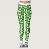 Cool Irish Shamrock Bright White Heart Leggings (Voorkant)