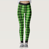 Cool Irish Shamrock Bright White Heart Leggings (Voorkant)