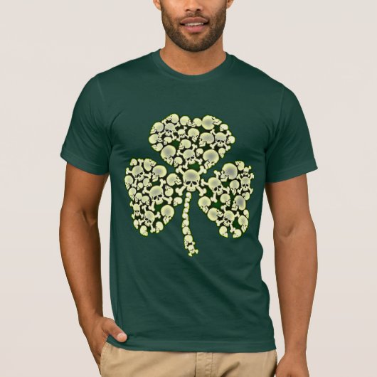 Cool Irish Skulls Shamrock T-shirt (Voorkant)