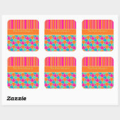 Cool Islamic Pattern and Stripes Bookplaten Vierkante Sticker (Vel)