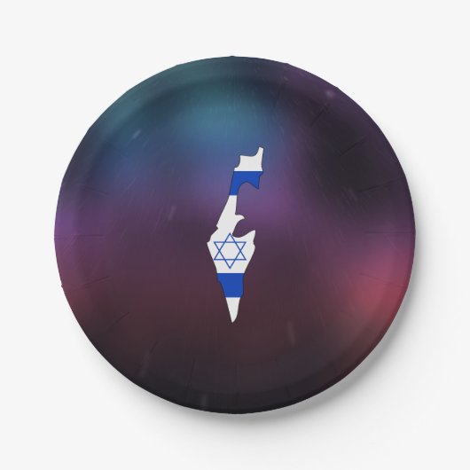 Cool israel Flag Map Papieren Bordje (Voorkant)