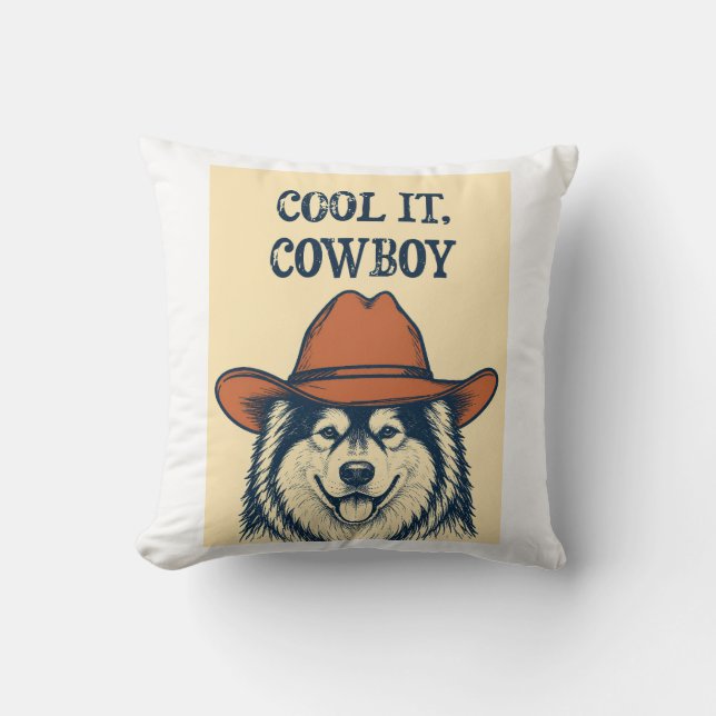 "Cool it, Cowboy" wandtapijt. Kussen (Voorkant)