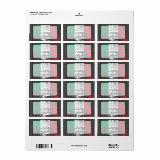 Cool Italiaans vlaggenontwerp Etiket (Full Sheet)