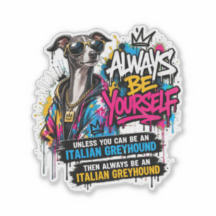Cool Italiaanse Windhond Graffiti Streetwear Kuns Sticker