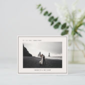 Cool Ivory Photo Wedding Save the Date Invitation Briefkaart (Staand voorkant)