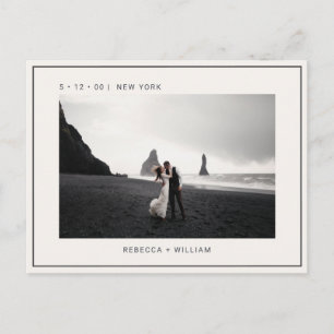 Cool Ivory Photo Wedding Save the Date Invitation Briefkaart