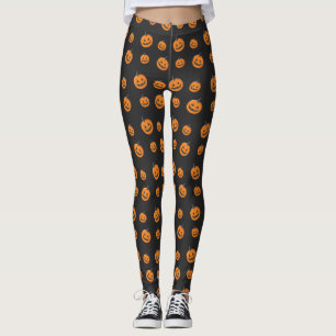 Cool Jack O Lantern Halloween Pattern Leggings