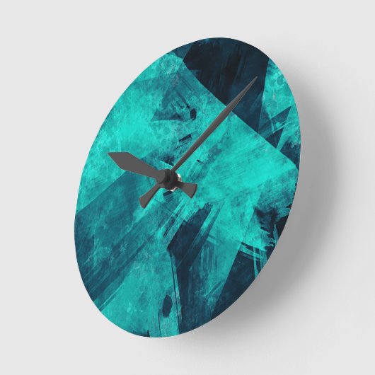 Cool Jagged Blue Abstract Ronde Klok (Hoek)