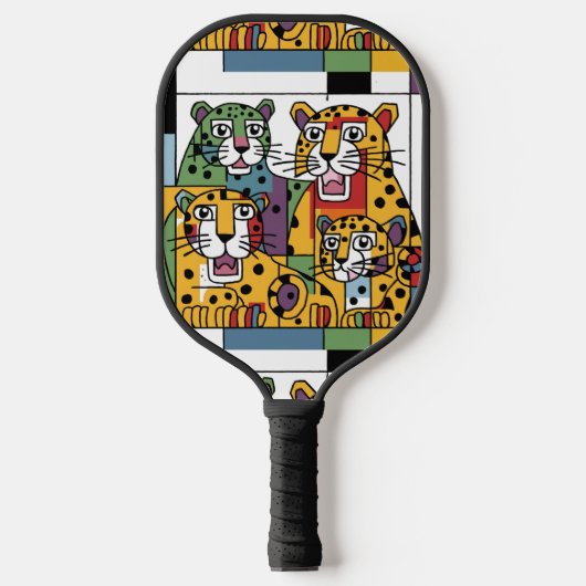 Cool Jaguar Oerwoud Katten Abstract Pickleball Paddle (Voorkant)