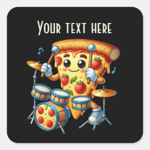 Cool Jam out pizza feest Vierkante Sticker