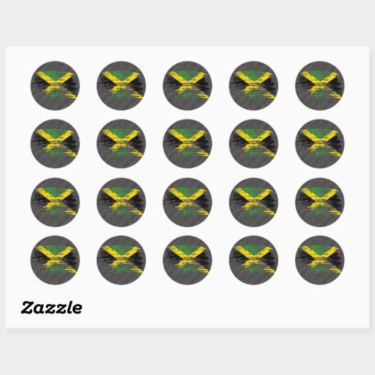 Cool Jamaicaans vlaggenontwerp Ronde Sticker (Vel)
