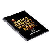 Cool Januari Februari Basketbal April Design Notitieboek (Rechterzijde)