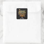 Cool Januari Februari Basketbal April Design Vierkante Sticker (Tas)