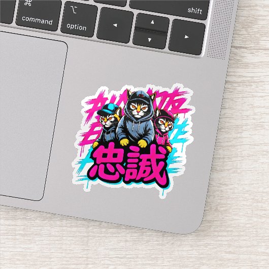 Cool Japanese Cat Crew - For Laptops & Planners Sticker (Detail)