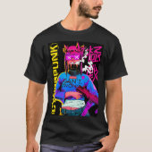 Cool Japanese Cyberpunk Girl Vaporwave Urban Style T-shirt (Voorkant)