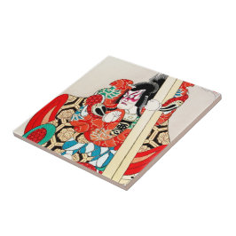 Cool japanese kabuki strijder tegen samurai man ku tegeltje