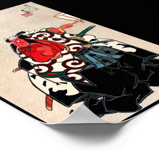 Cool japanese legendarische held: krijger samurai  poster (Hoek)