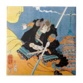 Cool japanese legendarische held: krijger samurai tegeltje (Voorkant)