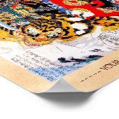 Cool japanese legendarische strijder samurai tijge poster (Hoek)