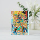 Cool japanese Legendary Hero Warrior Naginata art Briefkaart (Staand voorkant)