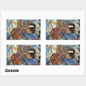 Cool japanese Legendary Samurai Sanin Warrior art Rechthoekige Sticker (Vel)