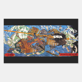 Cool japanese Legendary Samurai Sanin Warrior art Rechthoekige Sticker