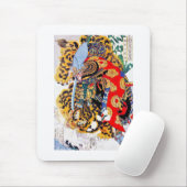 Cool japanese Legendary Samurai vecht tegen tijger Muismat (Met muis)