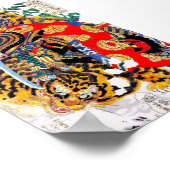 Cool japanese Legendary Samurai vecht tegen tijger Poster (Hoek)