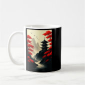 Cool Japanese Pagoda Castle Mountain Landscape Gra Koffiemok (Links)