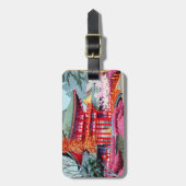 Cool japanese Red Temple Spring Asano Takeji Bagagelabel (Voorkant verticaal)