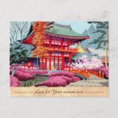 Cool japanese Red Temple Spring Asano Takeji Briefkaart (Voorkant)