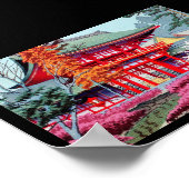 Cool japanese Red Temple Spring Asano Takeji Poster (Hoek)