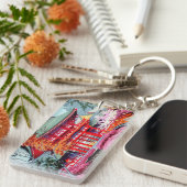 Cool japanese Red Temple Spring Asano Takeji Sleutelhanger (Voorkant Rechts)