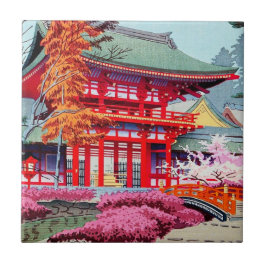 Cool japanese Red Temple Spring Asano Takeji Tegeltje