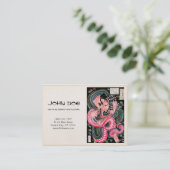 Cool japanese samurai held oorlogvoerende slang visitekaartje (Staand voorkant)