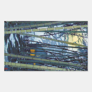 Cool japanese Shiro Kasamatsu Bamboo Early Summer Rechthoekige Sticker