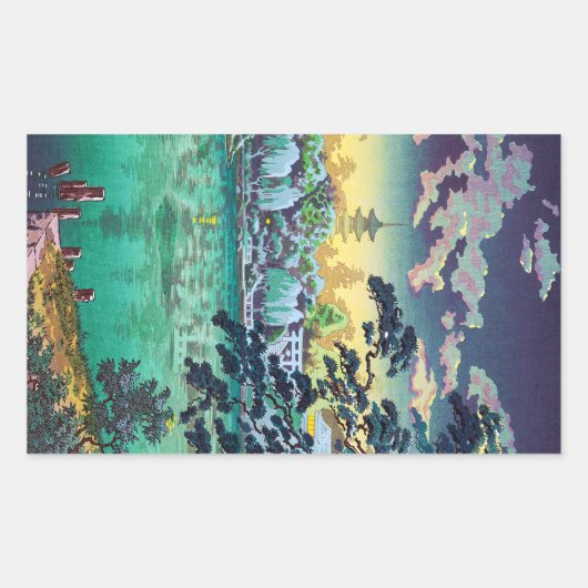 Cool japanese Ueno Shinobazu Pond Tsuchiya Koitsu Rechthoekige Sticker (Voorkant)