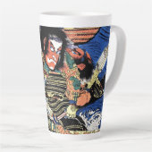 Cool japanese ukiyo-e legendarische strijder samur latte mok (Rechterhoek)