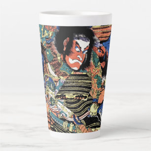 Cool japanese ukiyo-e legendarische strijder samur latte mok