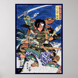 Cool japanese ukiyo-e legendarische strijder samur poster