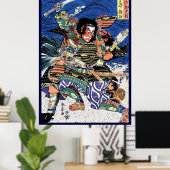 Cool japanese ukiyo-e legendarische strijder samur poster (Thuiskantoor)