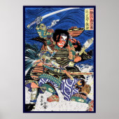 Cool japanese ukiyo-e legendarische strijder samur poster (Voorkant)